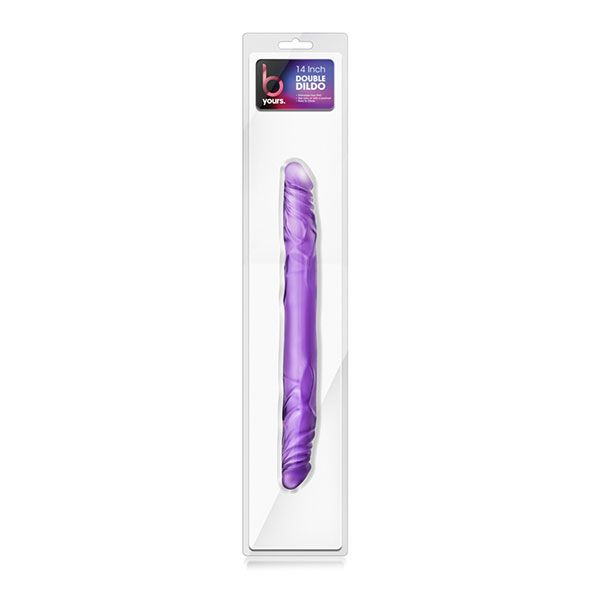 Купить фиолетовый двусторонний фаллоимитатор 14 inch double dildo - 35 см. Image