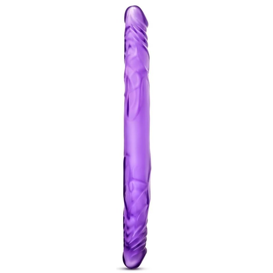 Купить фиолетовый двусторонний фаллоимитатор 14 inch double dildo - 35 см. Image