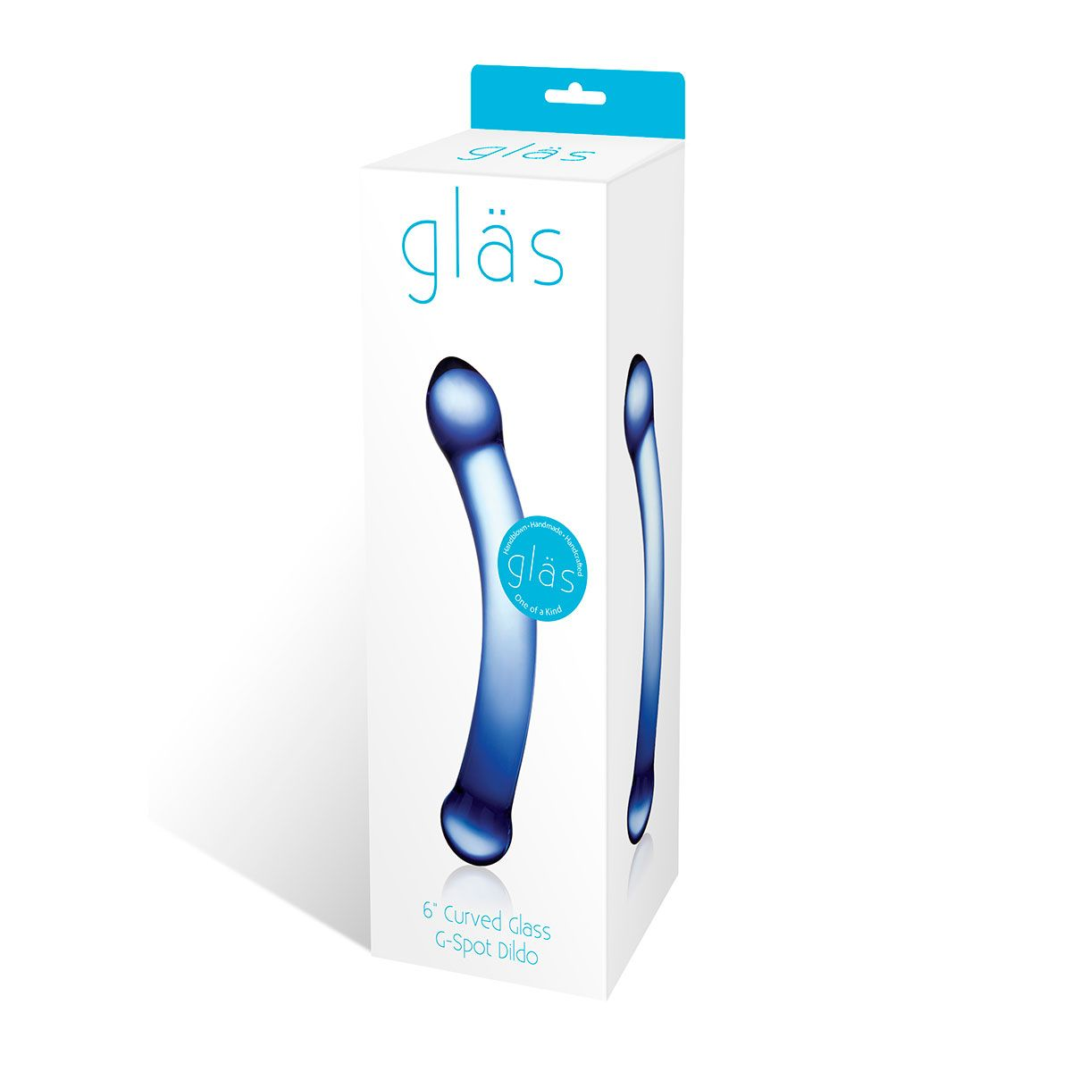 Купить синий изогнутый фаллоимитатор curved g-spot glass dildo - 16 см. Image