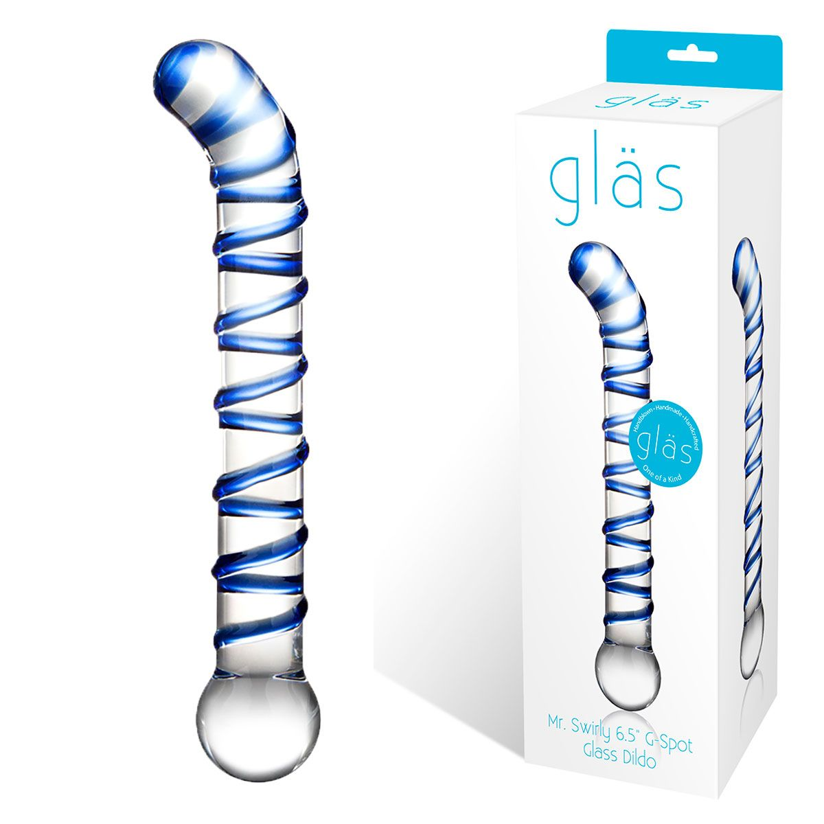 Купить изогнутый стеклянный фаллос g-spot glass dildo - 17 см. Image