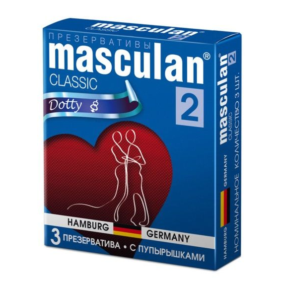 Купить презервативы masculan classic 2 dotty с пупырышками - 3 шт. Image