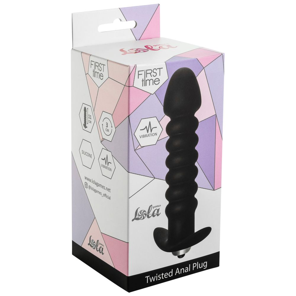 Купить чёрная анальная вибропробка twisted anal plug - 13 см. Image