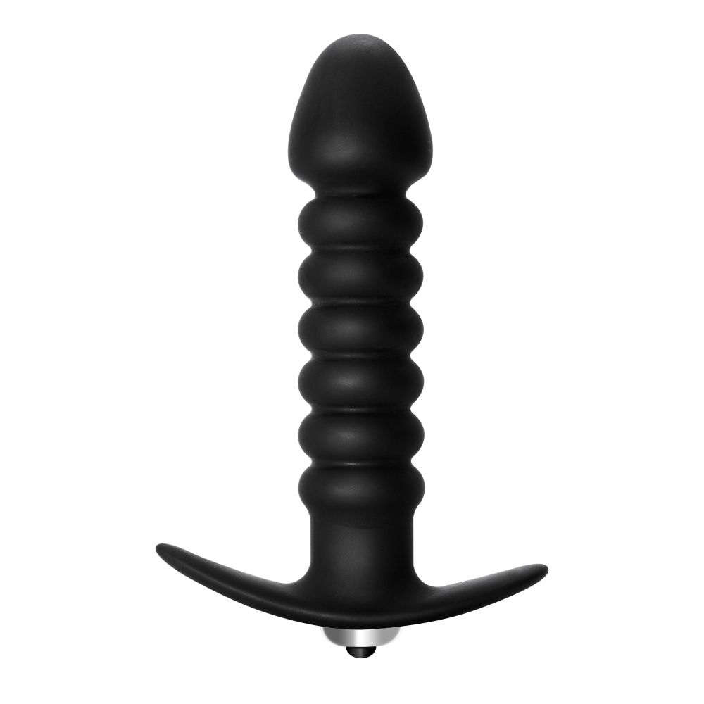 Купить чёрная анальная вибропробка twisted anal plug - 13 см. Image