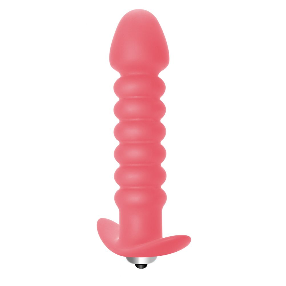 Купить розовая анальная вибропробка twisted anal plug - 13 см. Image