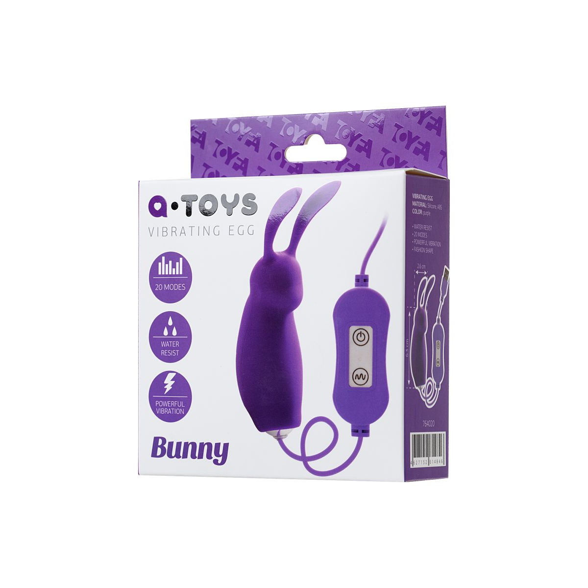 Купить фиолетовое виброяйцо с пультом управления a-toys bunny, работающее от usb Image