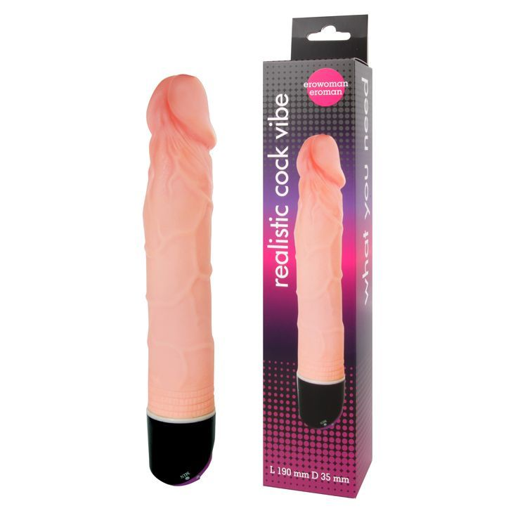 Купить реалистичный фаллоимитатор с ротацией realistic cock vibe - 23,5 см. Image