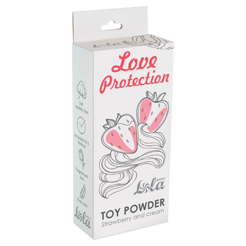 Купить пудра для игрушек love protection с ароматом клубники со сливками - 30 гр. Image