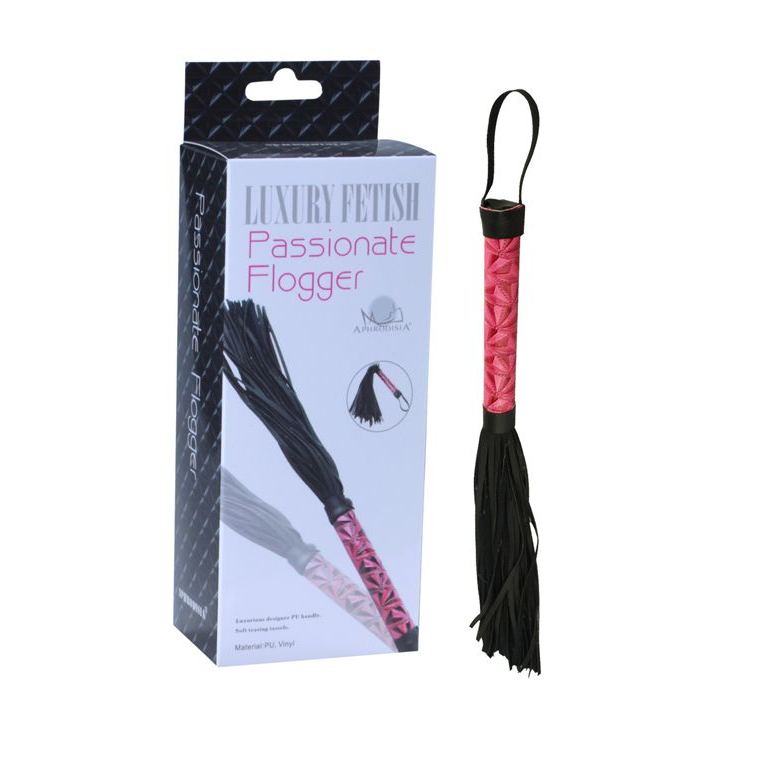 Купить аккуратная плетка с розовой рукоятью passionate flogger - 39 см. Image