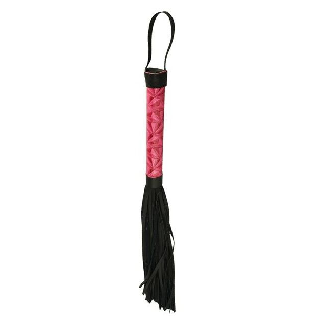 Купить аккуратная плетка с розовой рукоятью passionate flogger - 39 см. Image