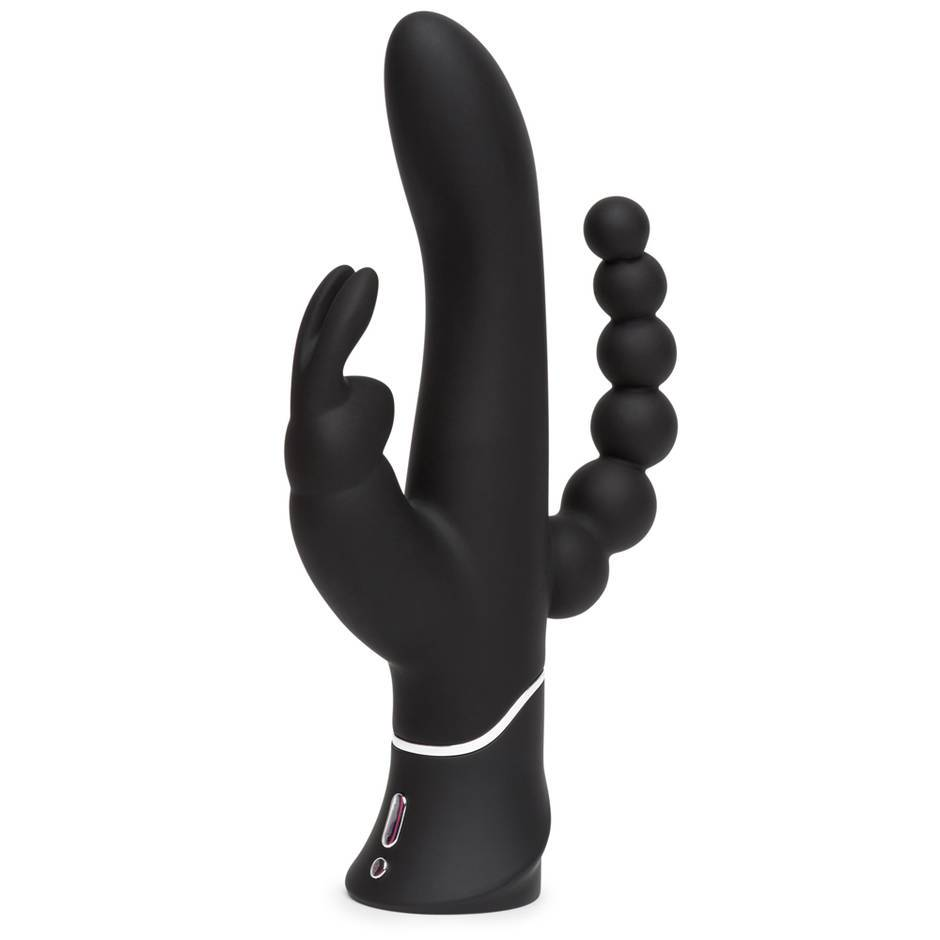 Купить черный перезаряжаемый вибратор triple curve rechargeable rabbit vibrator - 25,4 см. Image