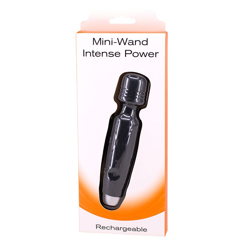 Купить черный мини-вибромассажер mini wand intense power - 13,5 см. Image