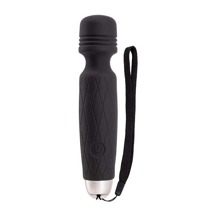 Купить черный мини-вибромассажер mini wand intense power - 13,5 см. Image