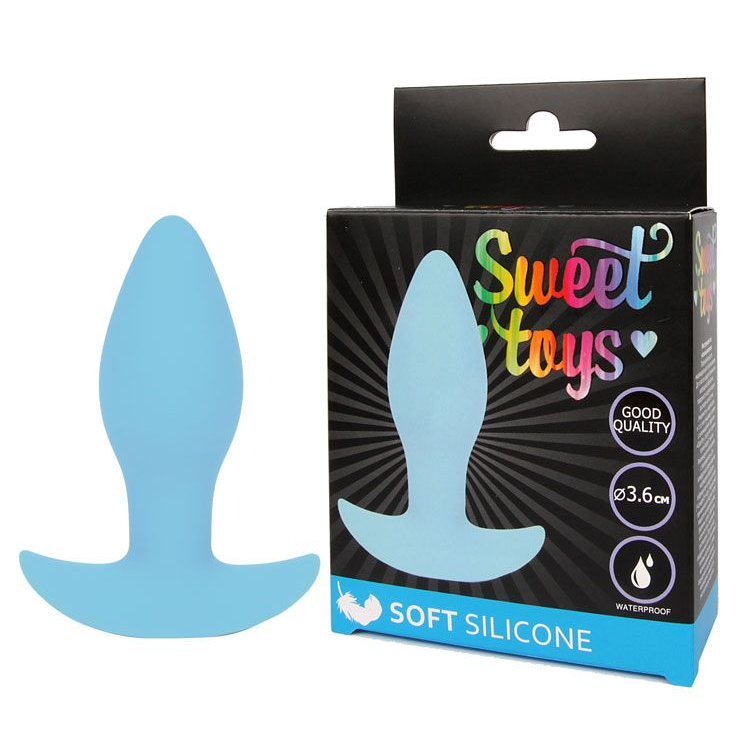 Купить голубая анальная втулка sweet toys - 8,5 см. Image