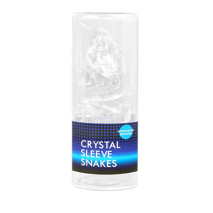 Купить закрытая рельефная насадка crystal sleeve snakes в виде змеи с усиками - 14 см. Image