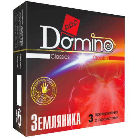 Купить ароматизированные презервативы domino  земляника  - 3 шт. Image