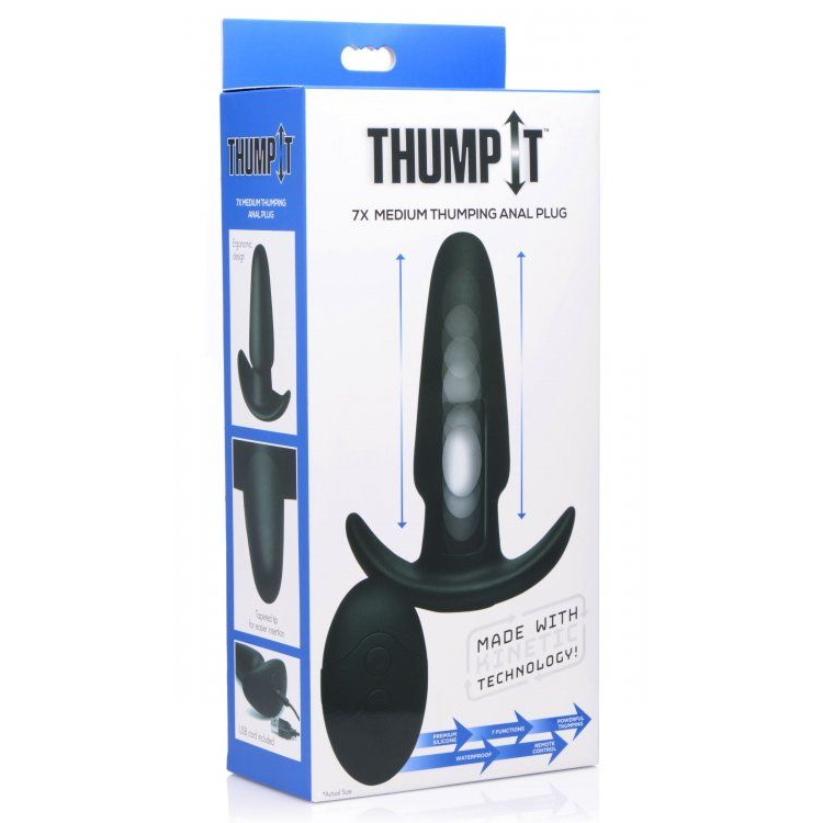 Купить черная анальная вибропробка kinetic thumping 7x medium anal plug - 13,3 см. Image