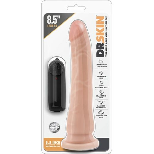 Купить телесный вибратор 8.5 inch vibrating realistic cock with suction cup - 21,6 см. Image