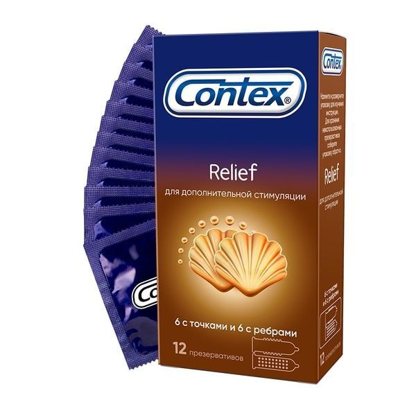 Купить презервативы с точками и рёбрами contex relief - 12 шт. Image