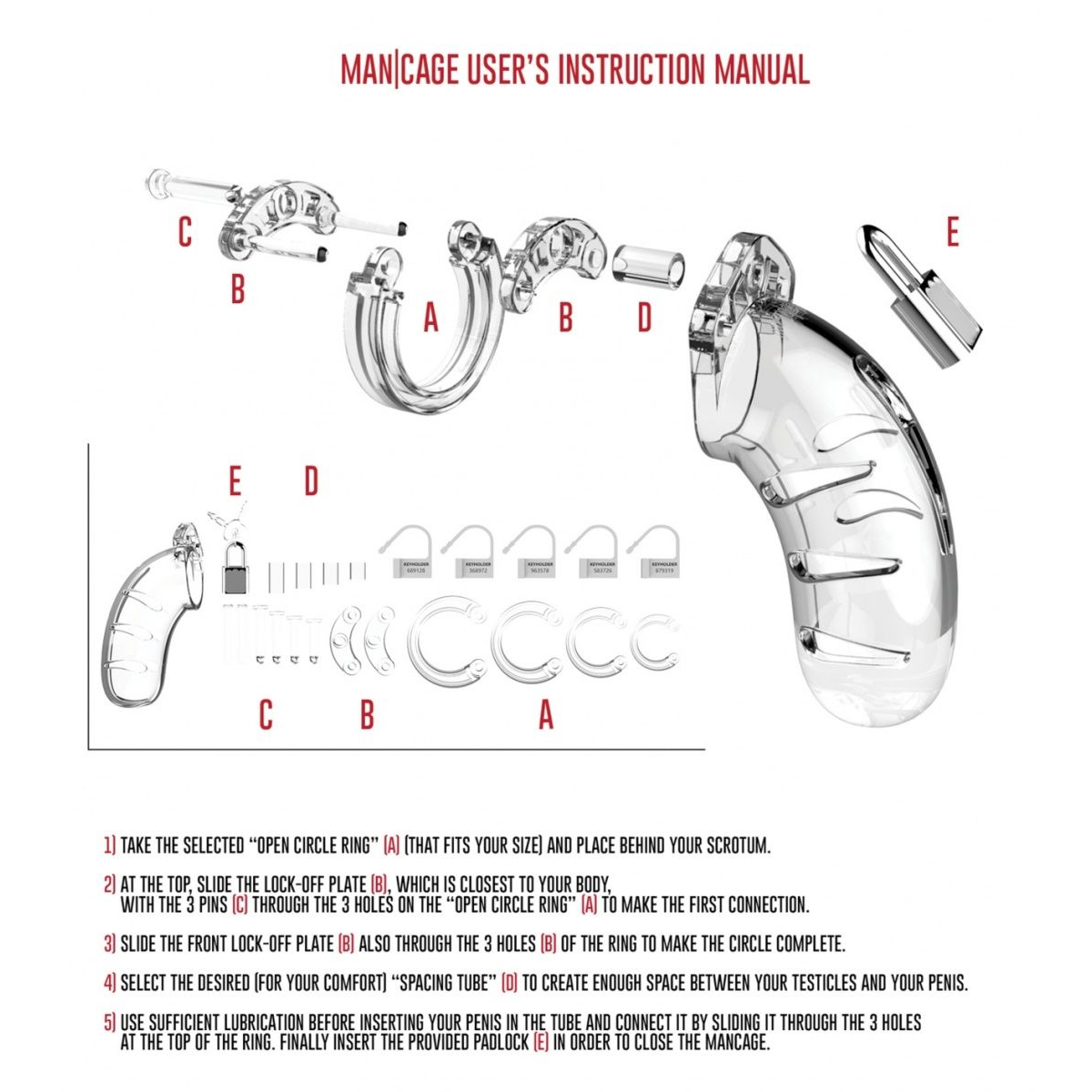 Купить прозрачный мужской пояс верности cock cage model 06 chastity Image