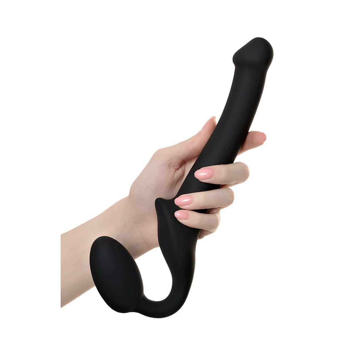 Купить черный безремневой страпон silicone bendable strap-on - size s Image