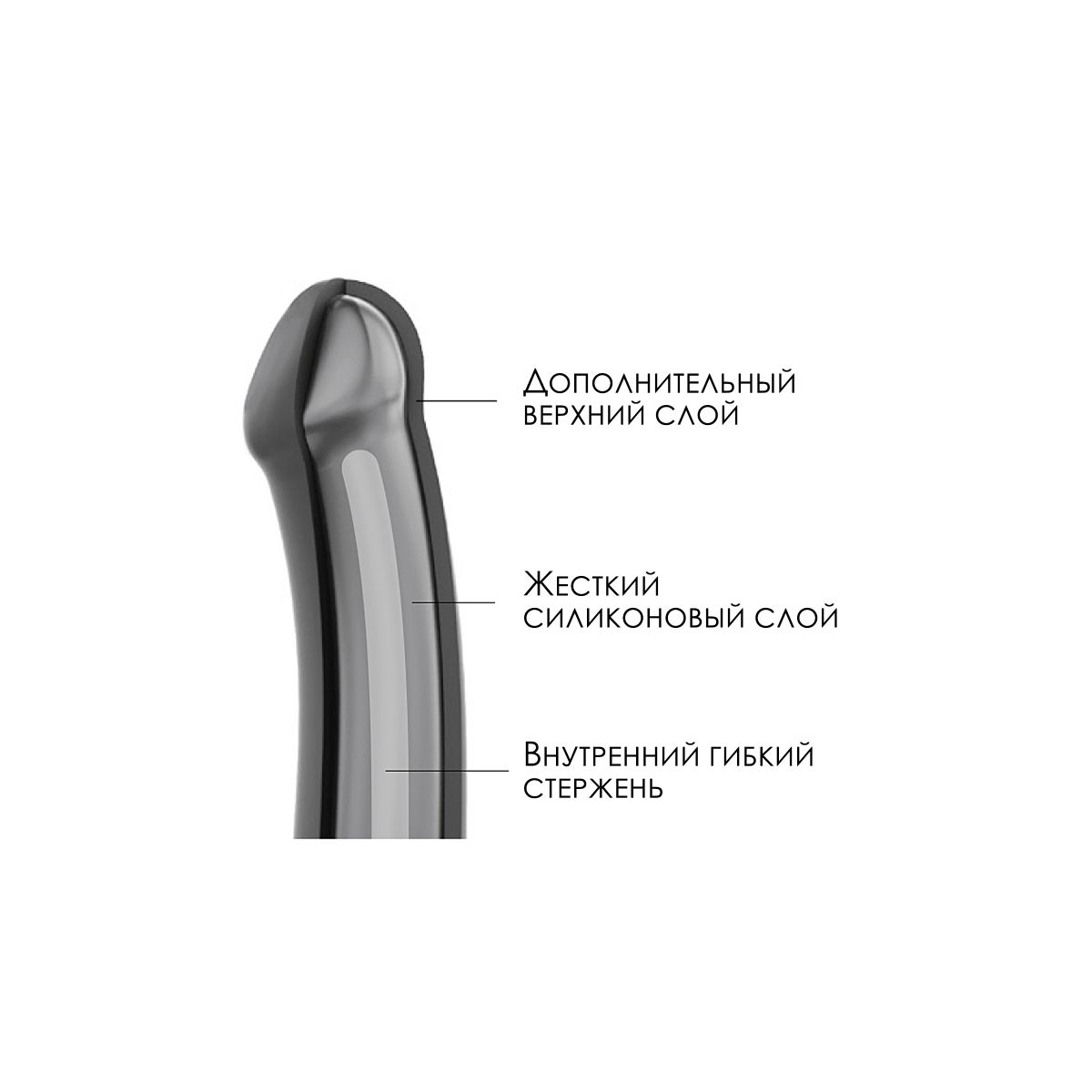 Купить телесный фаллос на присоске silicone bendable dildo xl - 20 см. Image