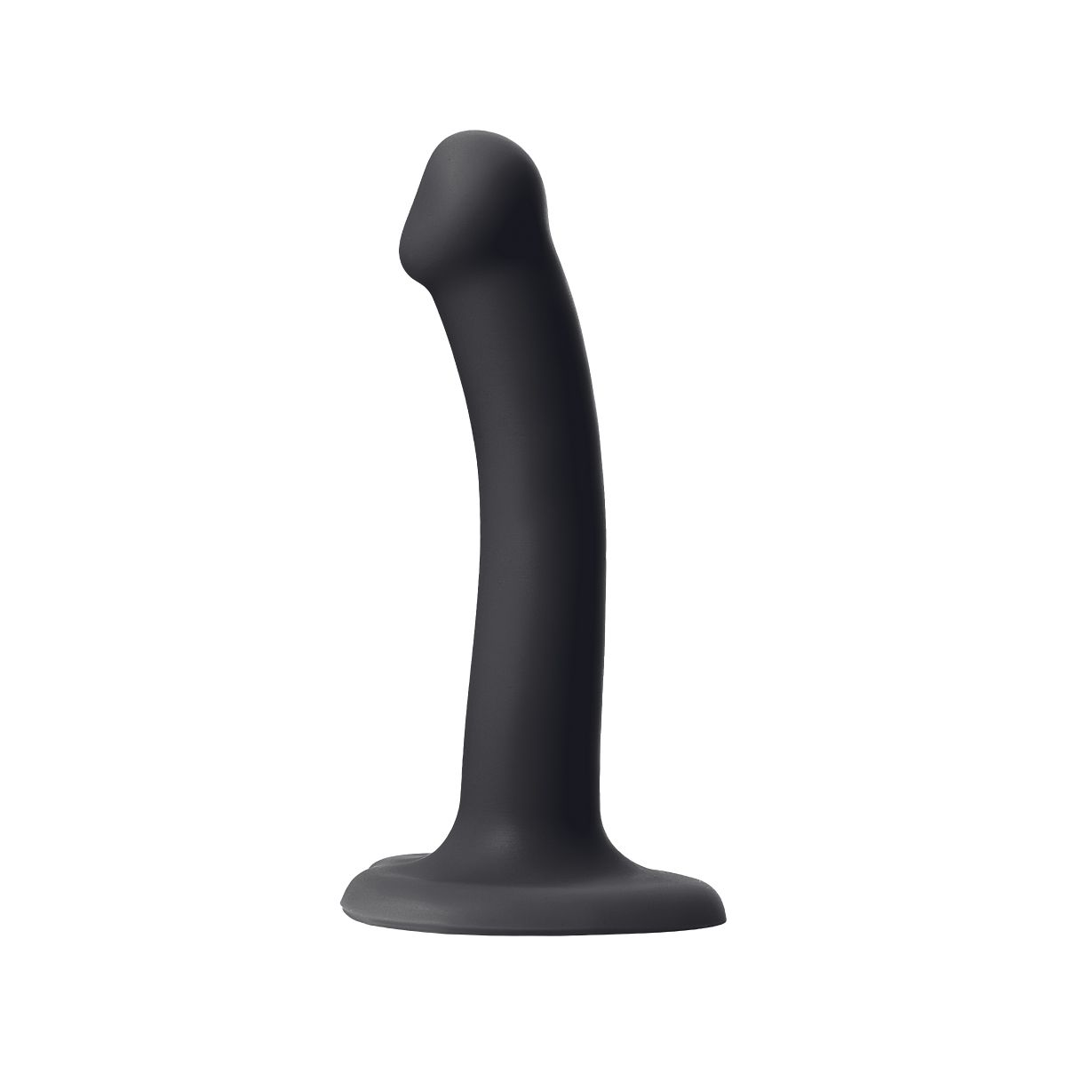 Купить черный фаллос на присоске silicone bendable dildo s - 17 см. Image