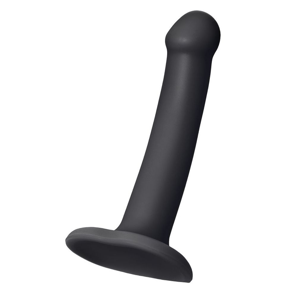 Купить черный фаллос на присоске silicone bendable dildo s - 17 см. Image