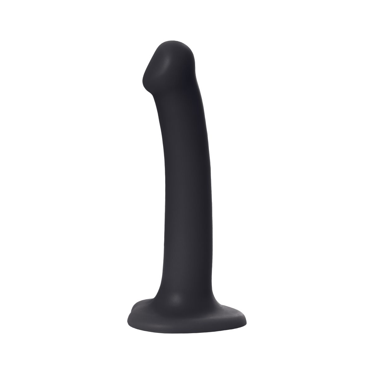 Купить черный фаллос на присоске silicone bendable dildo m - 18 см. Image