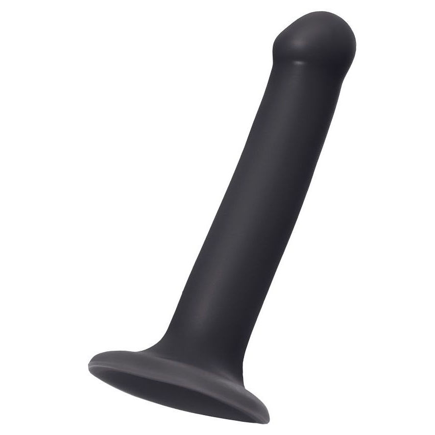 Купить черный фаллос на присоске silicone bendable dildo m - 18 см. Image