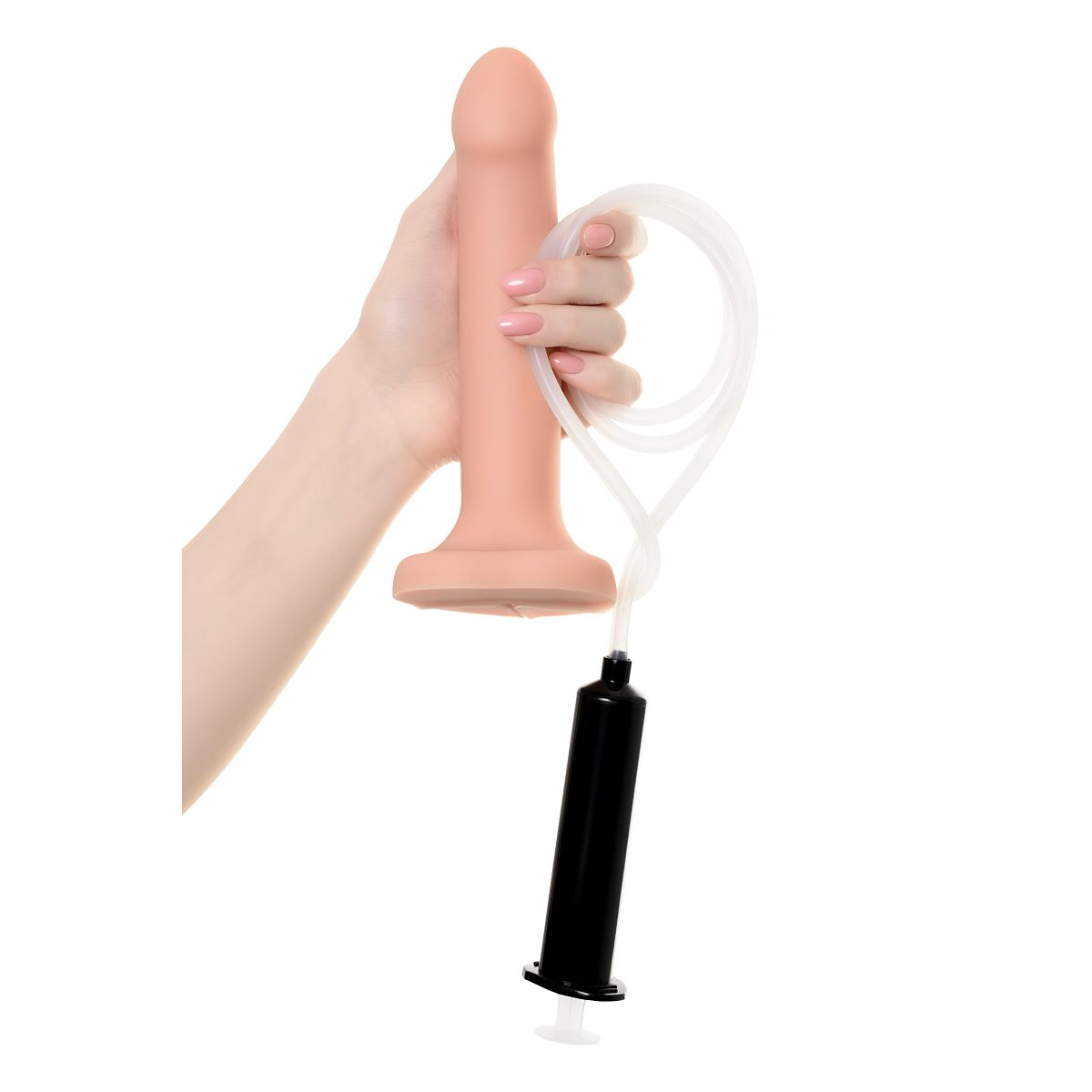 Купить телесный фаллос с имитацией эякуляции silicon cum dildo l - 19,6 см. Image