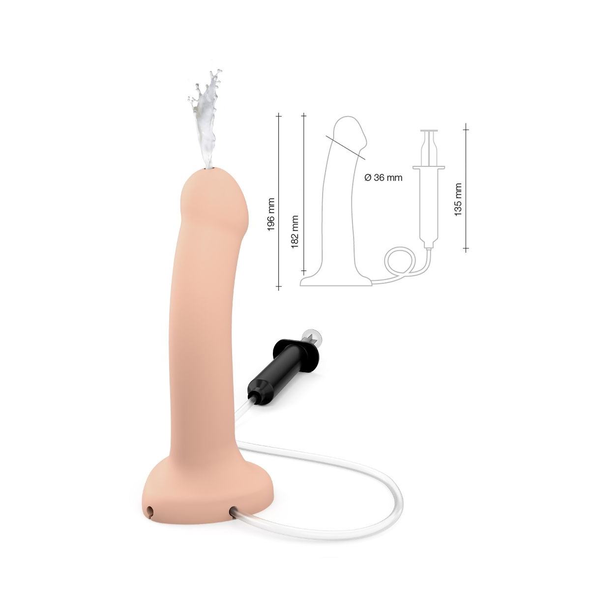 Купить телесный фаллос с имитацией эякуляции silicon cum dildo l - 19,6 см. Image