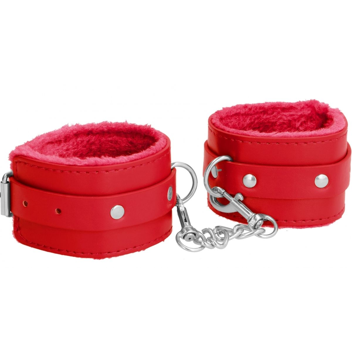 Купить красные наручники plush leather hand cuffs Image