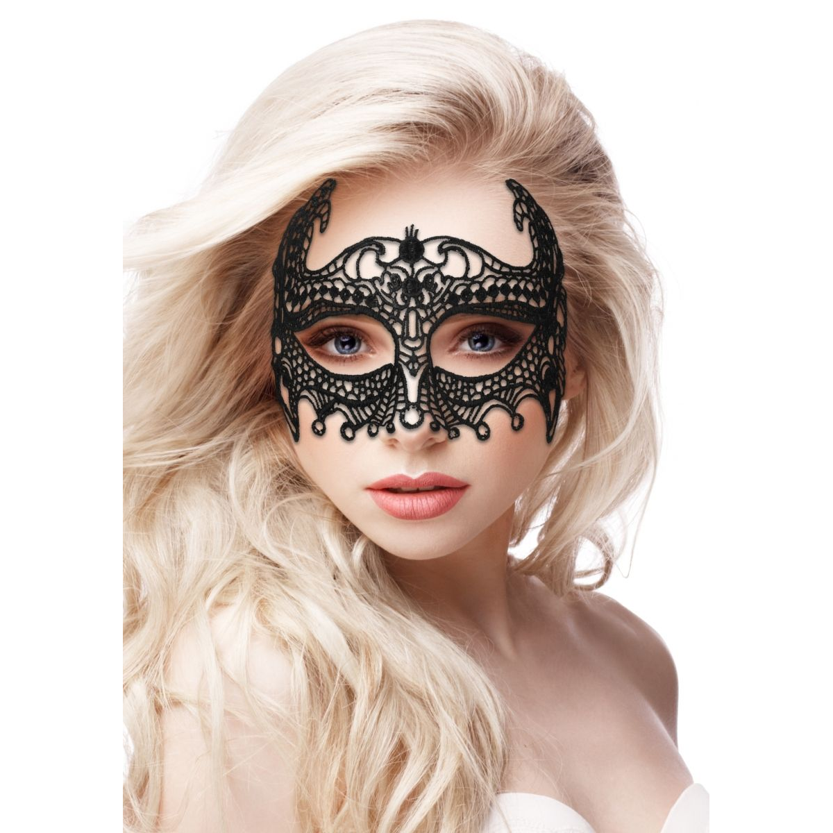 Купить черная кружевная маска ручной работы empress black lace mask Image