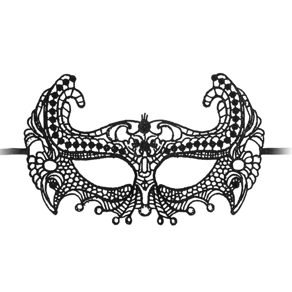 Купить черная кружевная маска ручной работы empress black lace mask Image