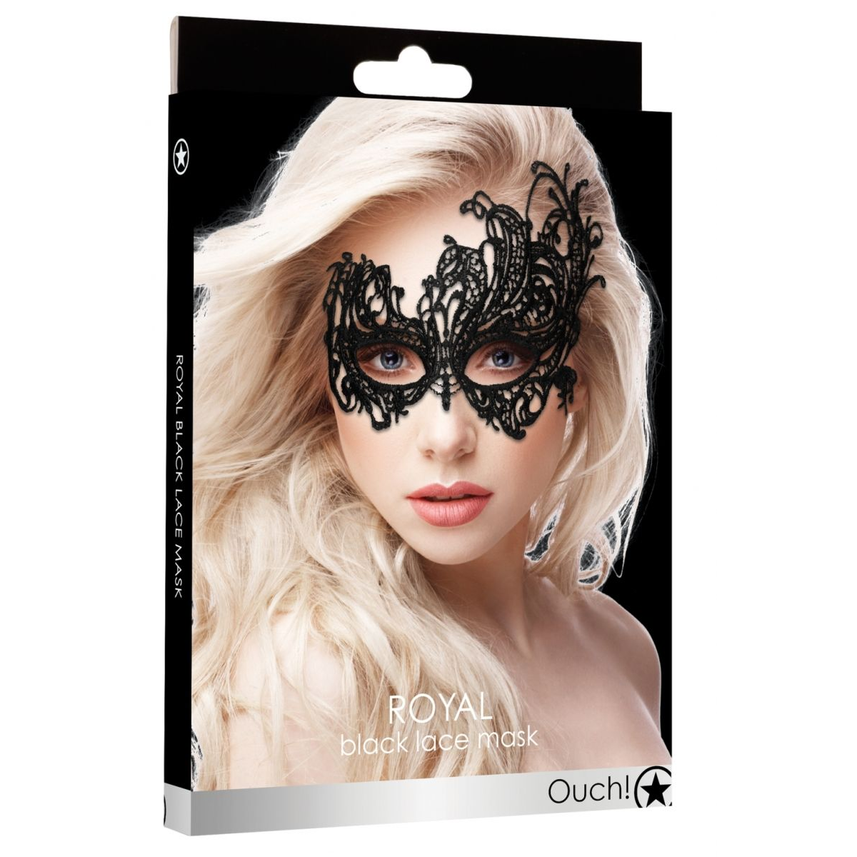 Купить черная кружевная маска ручной работы royal black lace mask Image