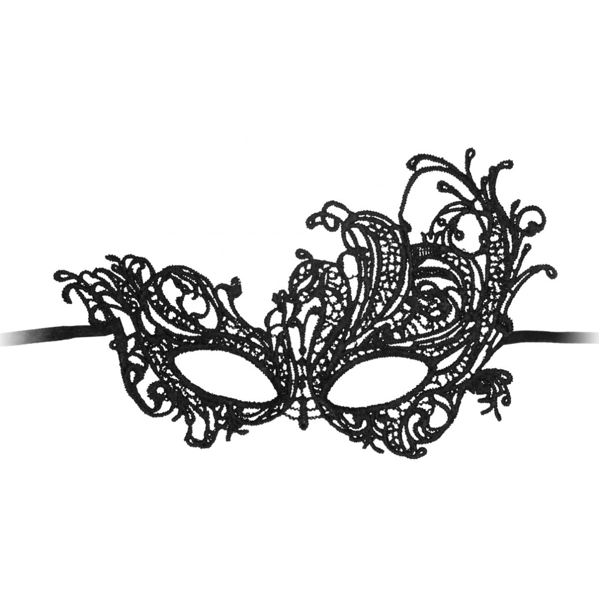 Купить черная кружевная маска ручной работы royal black lace mask Image