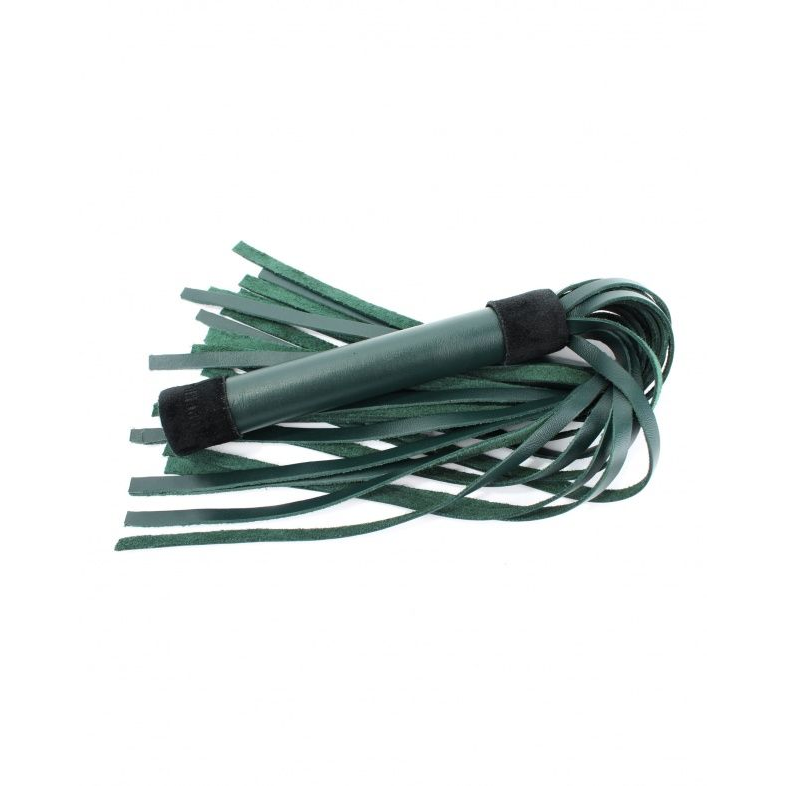 Купить изумрудная плеть emerald leather whip с гладкой ручкой - 45 см. Image