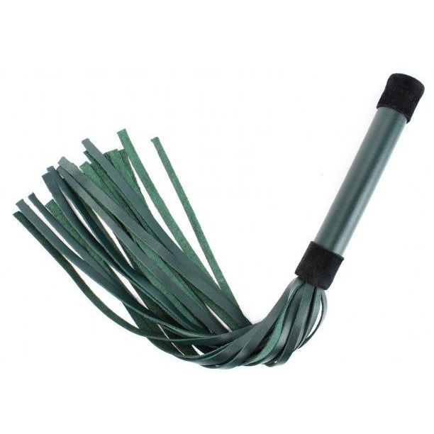 Купить изумрудная плеть emerald leather whip с гладкой ручкой - 45 см. Image