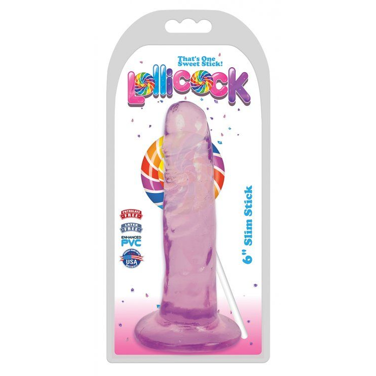 Купить фиолетовый фаллоимитатор slim stick dildo - 15,2 см. Image