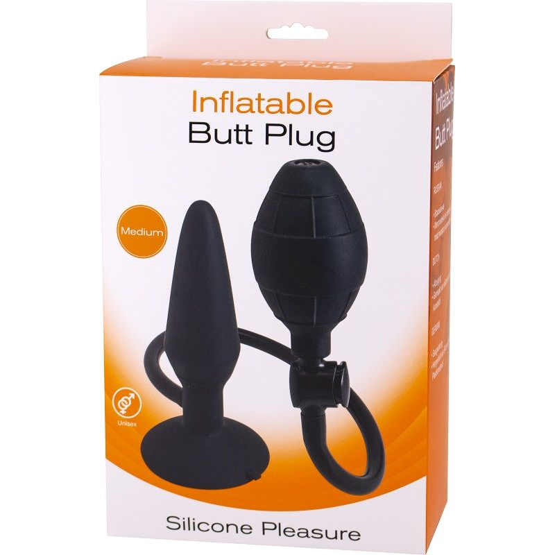 Купить анальная пробка с функцией расширения inflatable butt plug medium - 14,2 см. Image