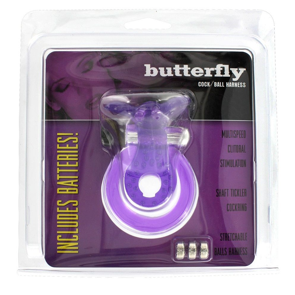 Купить эрекционное кольцо с вибрацией cock&amp;amp;ball ring butterfly jelly vibe Image