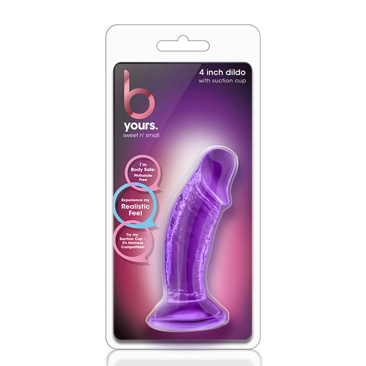 Купить фиолетовый фаллоимитатор на присоске sweet n small 4inch dildo - 11,4 см. Image