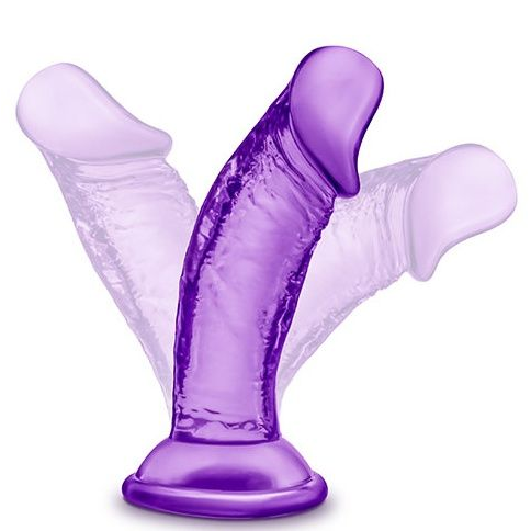 Купить фиолетовый фаллоимитатор на присоске sweet n small 4inch dildo - 11,4 см. Image