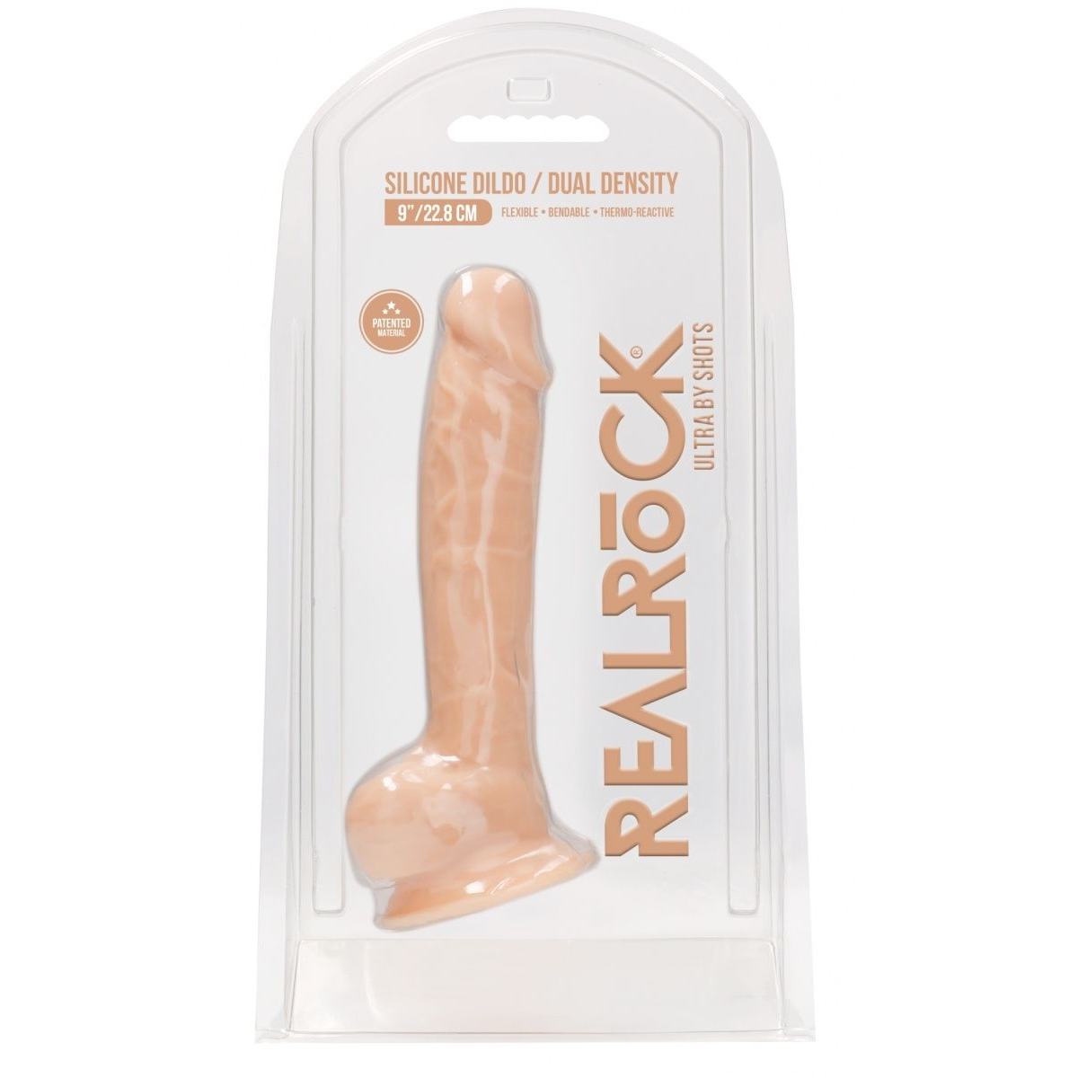 Купить телесный фаллоимитатор silicone dildo with balls - 22,8 см. Image