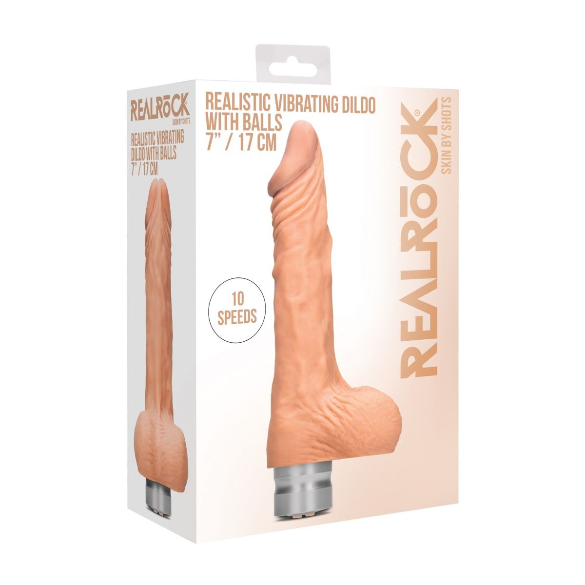 Купить телесный вибратор vibrating dildo with balls - 17 см. Image