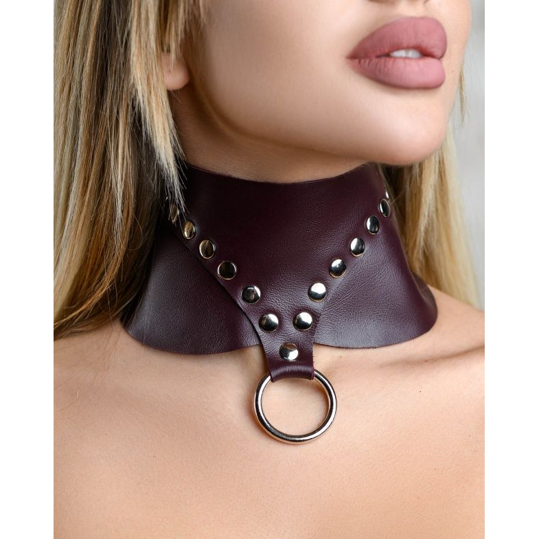 Купить бордовый широкий ошейник wide collar maroon Image