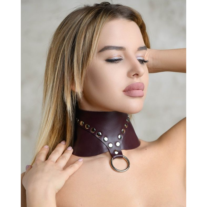 Купить бордовый широкий ошейник wide collar maroon Image