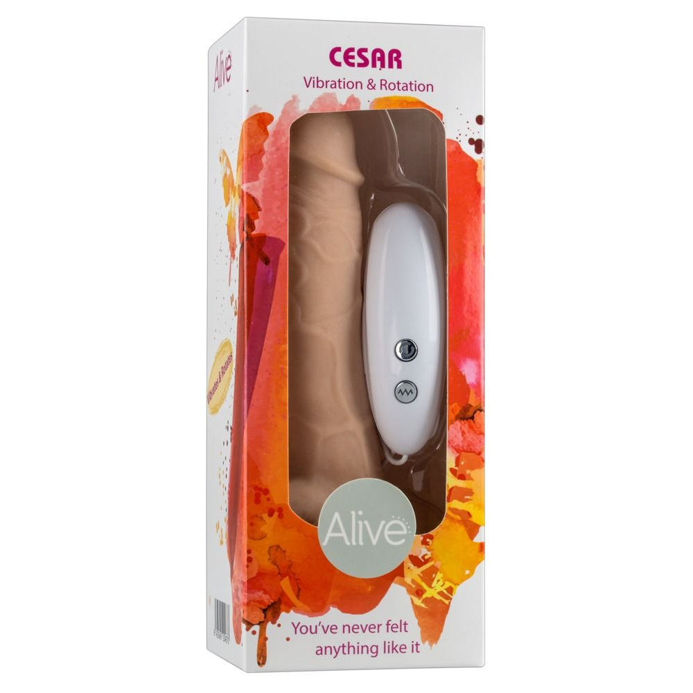 Купить телесный вибратор-ротатор на присоске cesar vibrator &amp;amp; rotator - 17,5 см. Image