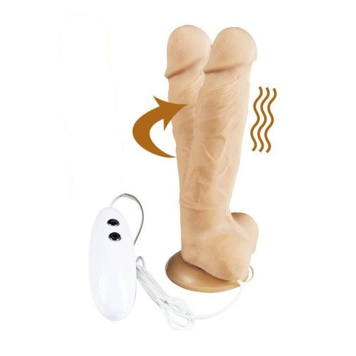 Купить телесный вибратор-ротатор на присоске cesar vibrator &amp;amp; rotator - 17,5 см. Image