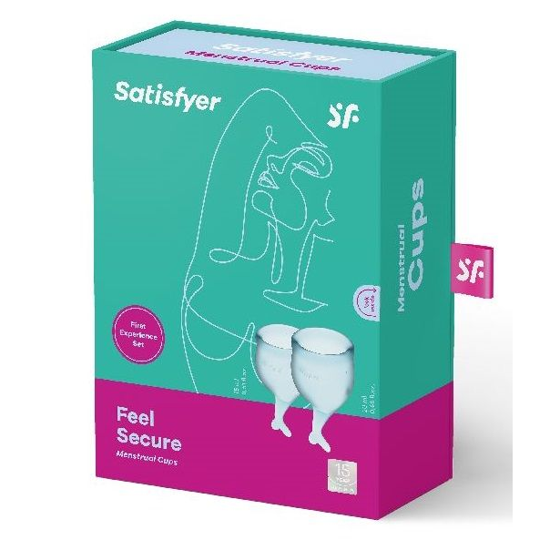 Купить набор голубых менструальных чаш feel secure menstrual cup Image